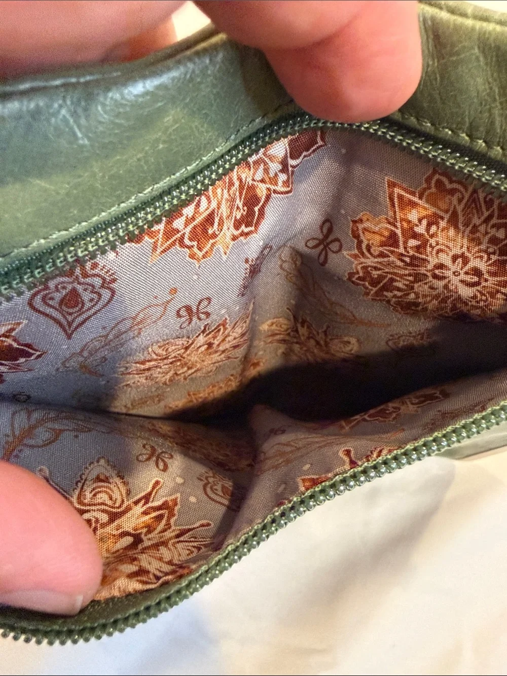 HOBO Leather Frame Clutch Wallet retro green classic